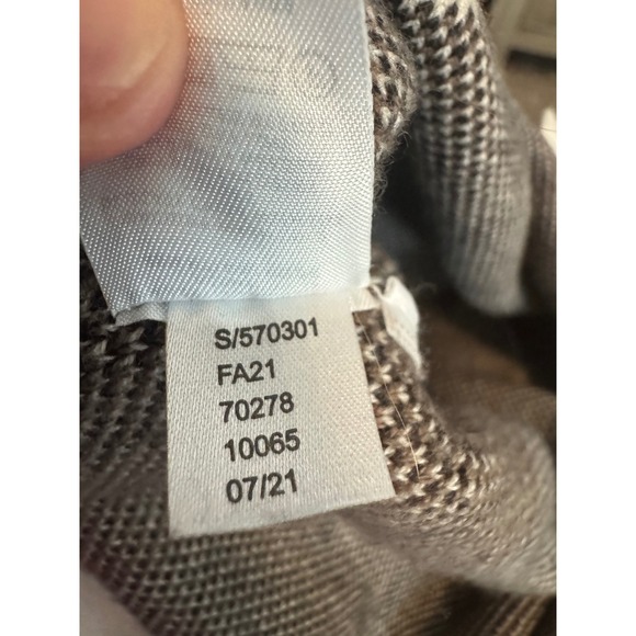 LOFT Plaid Button Front Cardigan Sweater Large Neutral Checkered (Fall 2021) - Picture 6 of 6